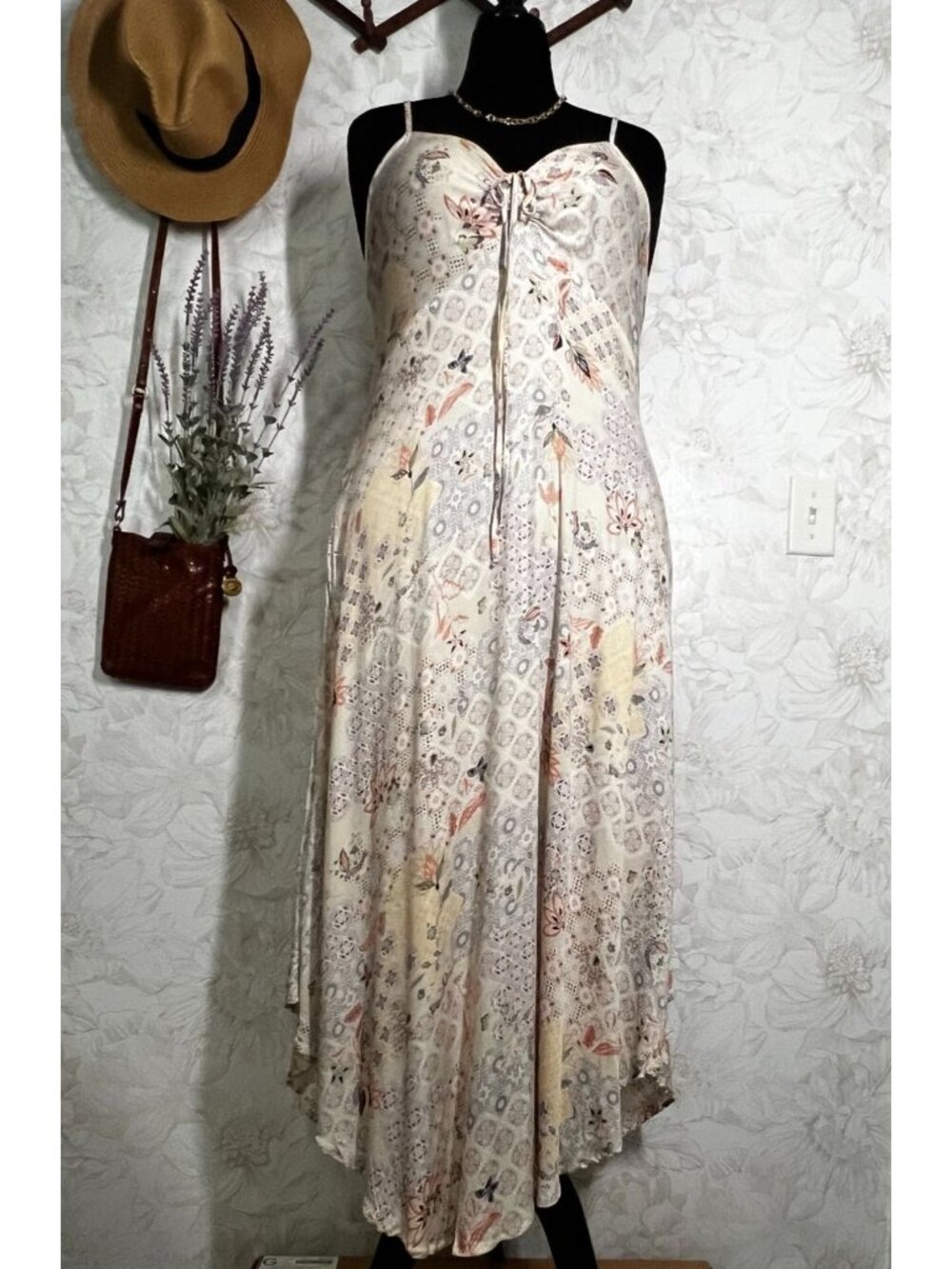 Final Touch Boho Floral Print Maxi Dress With Adjustable Tie Straps 2XL